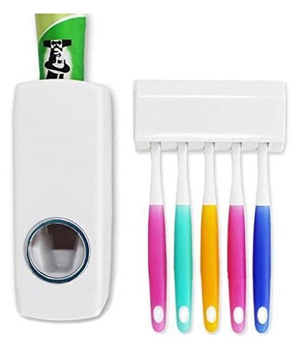 SP Dealz Wall-Mounted Toothpaste Dispenser, Automatic Toothpaste Squeezer & Toothbrush Holder