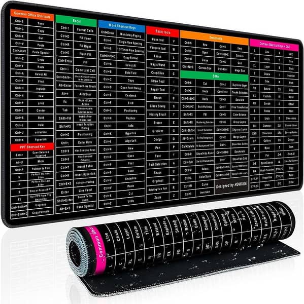 SP Dealz XXL Gaming Mouse Pad 35.4 x 15.7 Inches – Extended Desk Mat with Excel & Office Shortcuts