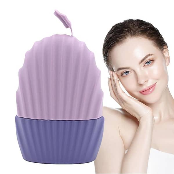 SP Dealz Silicone Facial Ice Roller – Reusable Face Ice Mold & Massager for Puffy Eyes, Under Eye Puffiness & Facial Cooling, Shell Shaped Ice Cup for Skin Care