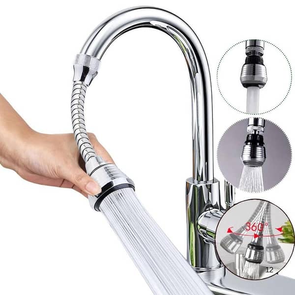 SP Dealz 360° Flexible Faucet Extender – Kitchen Sink Sprayer Attachment with Swivel Aerator for Hot & Cold Water
