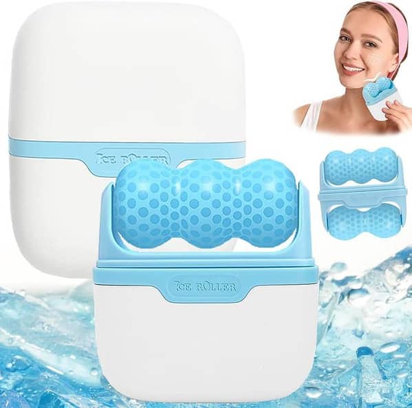SP Dealz 2-in-1 Double-Ended Ice Roller for Face & Eyes – Cooling Facial Massager for Puffiness, Migraine Relief, Cold Compress & Whole Body Skincare