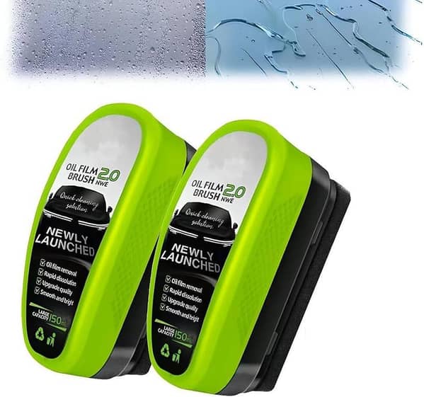 SP Dealz 2.0 Car Glass Oil Film Remover 150ml – Windshield Cleaning Brush & Glass Cleaner Tool, Automotive Window Oil Film Cleaner for Clearer Car Glass & Windshield