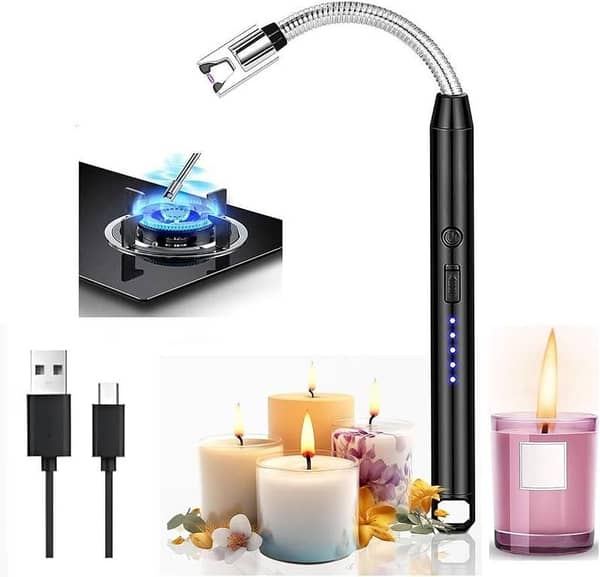 SP Dealz USB Rechargeable Electric Arc Lighter – Windproof Flameless Candle & Gas Stove Lighter with 360° Flexible Neck, Long Reach Igniter for Kitchen, BBQ & Outdoor Use