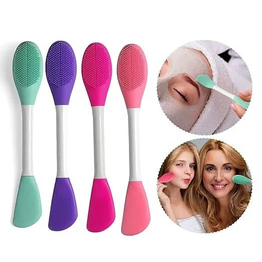 Silicone Face Mask Brush Double Ended – Soft Facial Cleansing & Mask Applicator Tool for Cream, Moisturizer, Body Lotion & Skincare