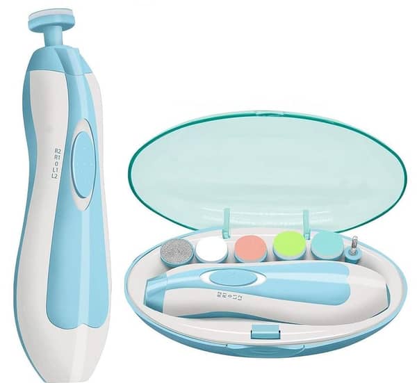 SP Dealz Electric Baby Nail Trimmer & File – Safe Nail Clipper with LED Light for Newborn, Infant & Toddler Fingernails & Toenails, Battery Operated Kids Nail Care Kit