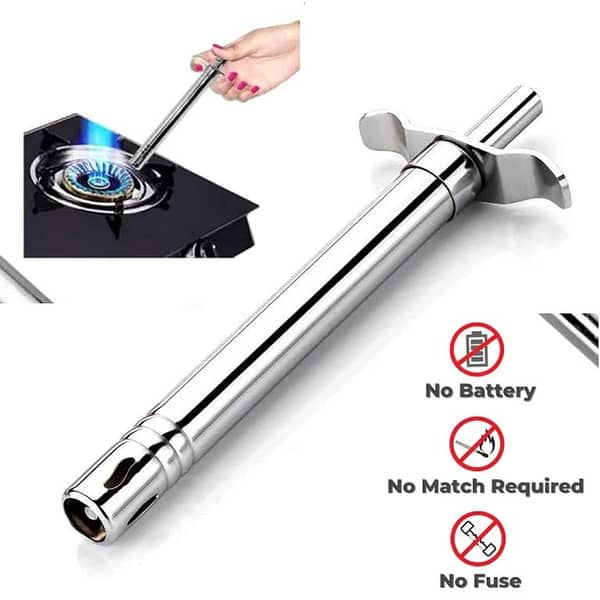 SP Dealz Stainless Steel Gas Lighter – Premium Waterproof Long Handle Kitchen Stove Igniter, Easy Grip Gas Lighter for Home, Kitchen & Restaurant Use