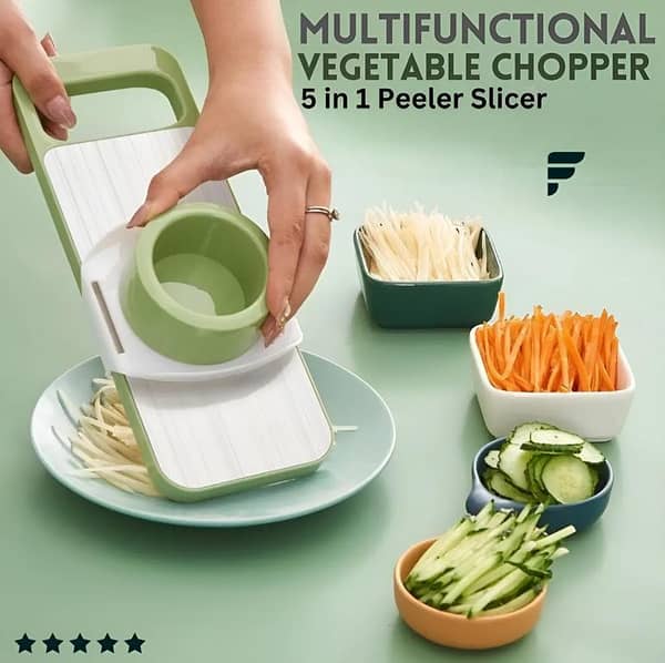 SP Dealz 5 in 1 Vegetable Cutter – Manual Kitchen Slicer, Grater & Shredder Tool for Potato, Onion, Carrot, Cheese & Lotus Root, Multipurpose Food Prep Tool