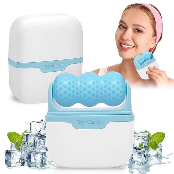 SP Dealz 2 in 1 Facial Ice Roller – Face & Eye Cooling Massage Roller with Cover, Reusable Ice Skin Care Tool for Puffy Eyes, Facial Cooling & Refreshing Massage