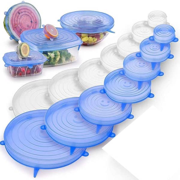 SP Dealz 6 Pcs Silicone Food Covers – Stretchable Reusable Lids for Bowls, Plates, Jars, Glasses & Mugs, Flexible Food Saver Covers, Dishwasher, Microwave & Freezer Safe