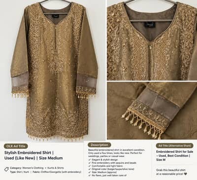 Beautiful Embroidered Ladies Shirt | Used | Excellent Condition