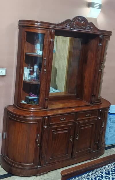 Elegant Wooden Showcases / Buffet Cabinet with Mirror