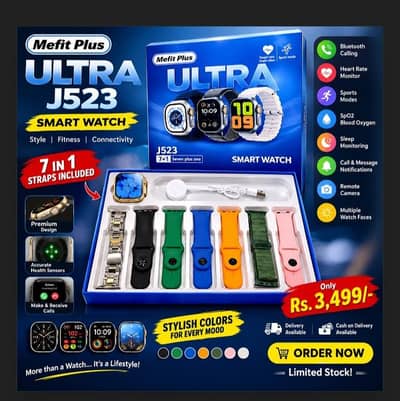 Smart watch with 7 strips with earbuds