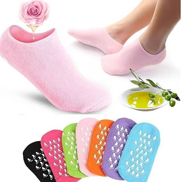 SP Dealz Silicone Gel Moisturizing Socks for Dry, Cracked Heels – Spa Foot Care Gel Socks