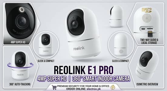 Reolink E1 Pro 4MP Super HD WiFi Security Camera | 360 Auto Tracking