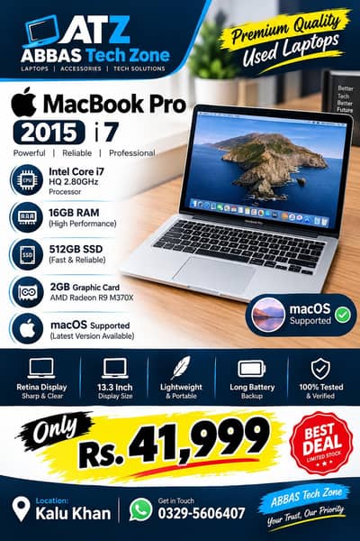 MacBook Pro Retina 2015 | Core i7 | 16GB RAM | 512GB SSD | 2GB Card