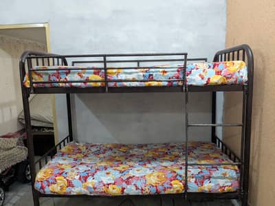 Heavy Duty Iron Bunk Bed with Mattresses | Good Condition