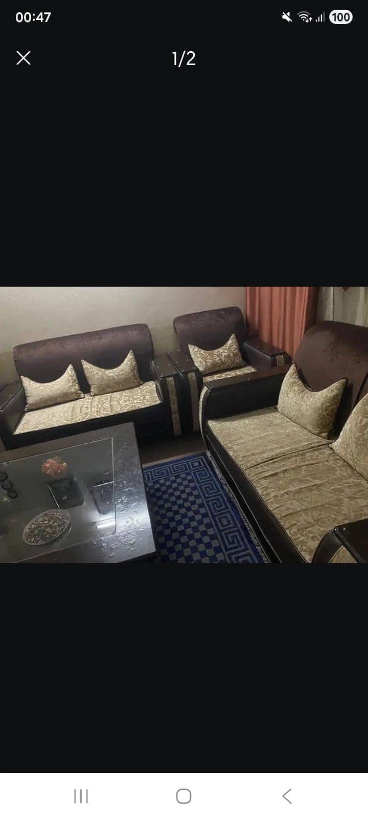 6 seater sofa set with table 1
