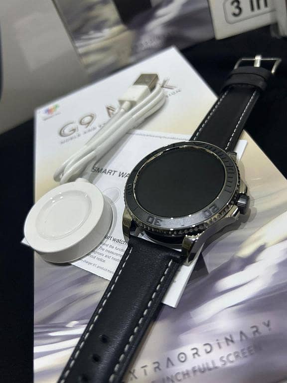 G9 Max Round Dial Smart Watch with Leather Strap and Rolex-Style Design