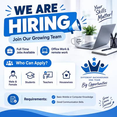 we are hiring males and females