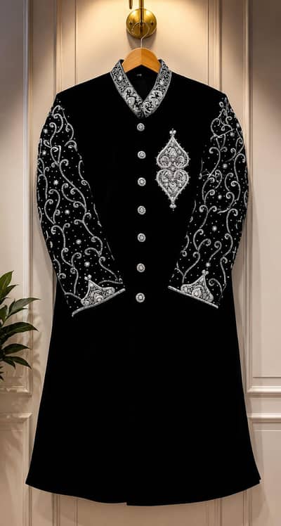 Black Groom Sherwani