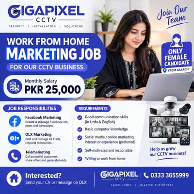 female marketing work from home