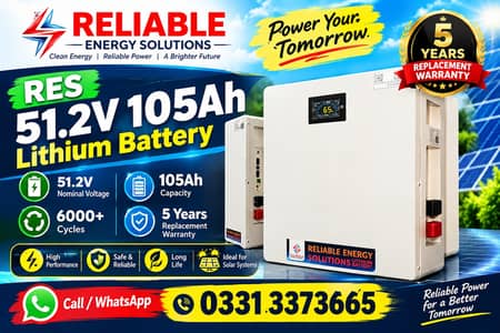 RES 51.2V 105Ah Lithium Battery 6000 Cycles 5 Years Replacement Warra