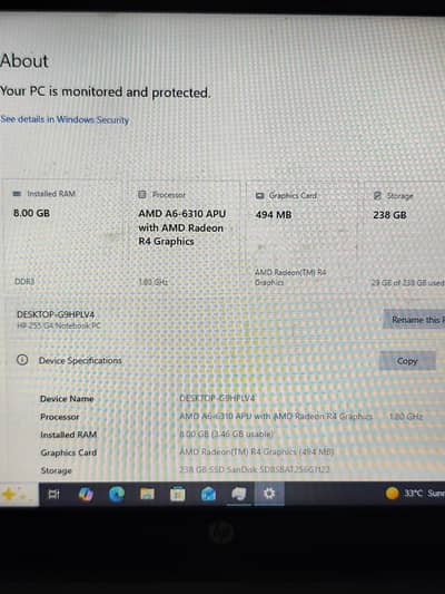 Hp g4 255