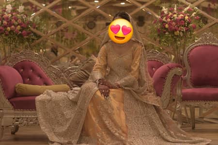 Heavy Copper Peach Golden Walima Maxi – Worn Once