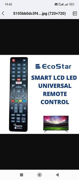 Eco star Led Remote / Eco star smart Tv remote / Eco star led remote / Eco star Netfflix remote
