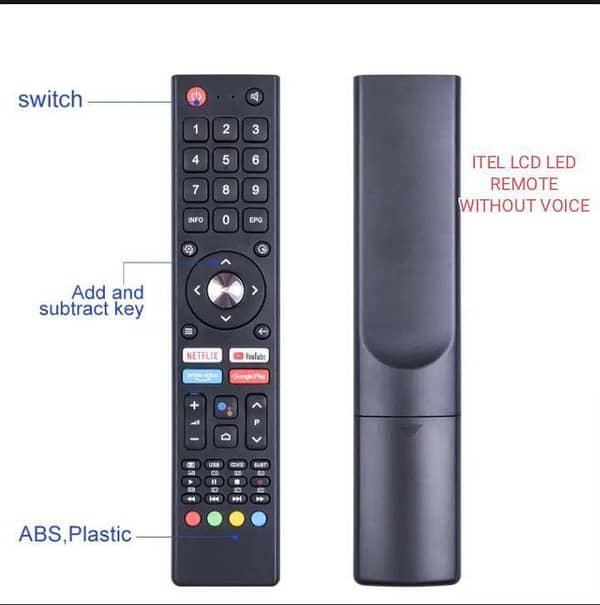 Itel LED REMOTE / ITEL LCD REMOTE / ITEL TV REMOTE / WITHOUT VOICE CONTROL REMOTE