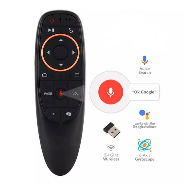 Voice Remote Air Mouse Remote/G10, 2.4G RF Wireless Remote Control with 6 Axis Gyroscope and IR Learning, Air Fly Mouse with Voice Input for Android TV Box/PC/Smart TV/HTPC/Projector and More