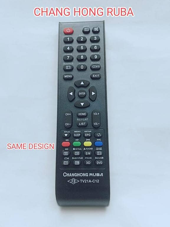 Changhong Ruba LED Remote / Chang Hong RuBa Remote / Chaghong Rub LED Remote