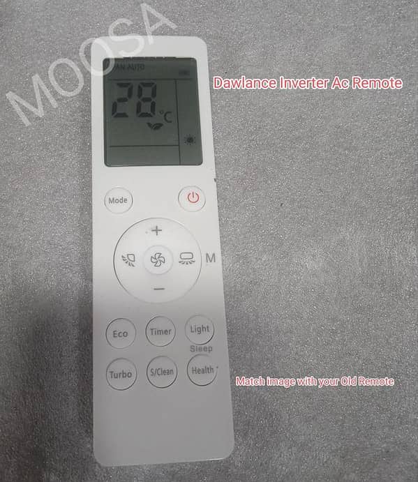 Dawlance AC Remote (Inverter and Non-Inverter) for Air Conditioners
