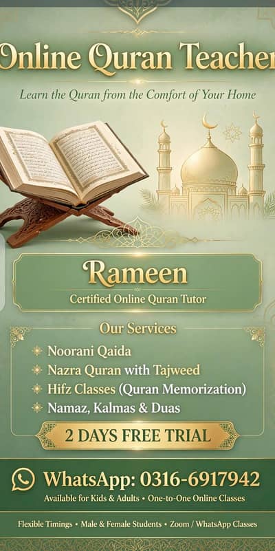 online Quran teacher female lahore