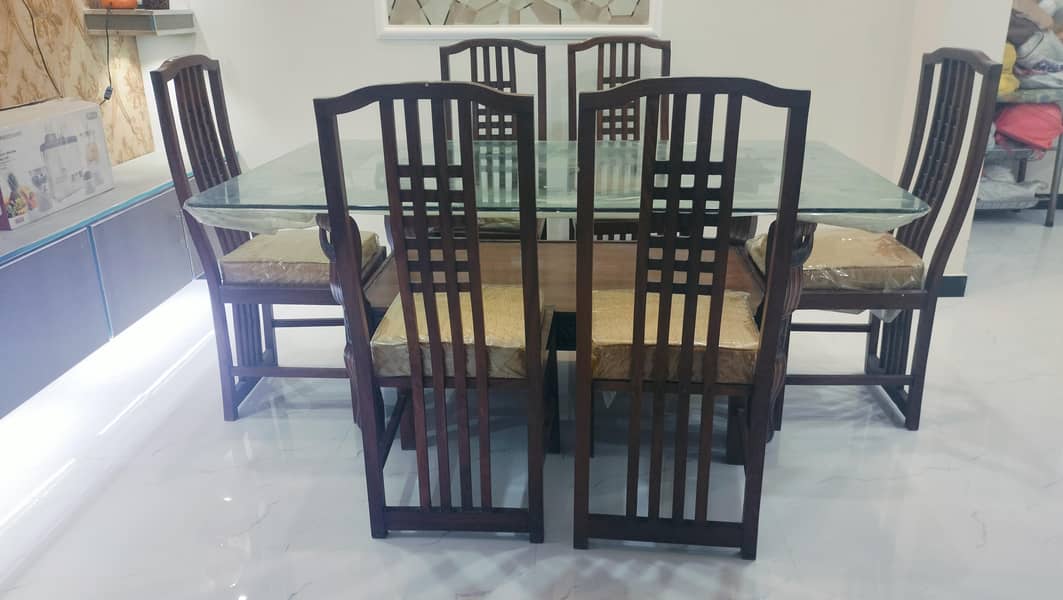 Dining Table Set Mirror Table with 6 seats 1