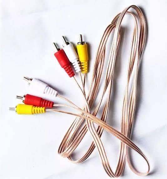 3 RCA To 3 RCA Audio/Video Cable For TV , LCD , LED , Dish Receiver , PC and For Other Multiple Purposes