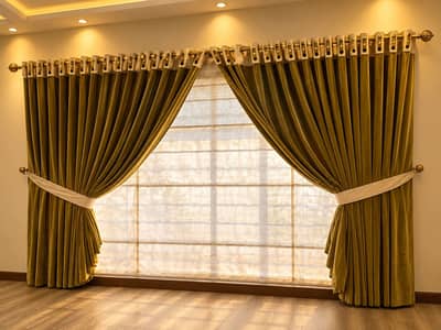 Selling New Curtains with Blinds.