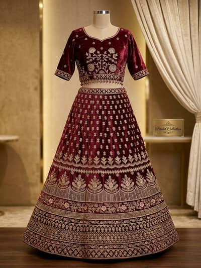 Bridal lehenga choli and mukammal bridal necklace set condition me ha