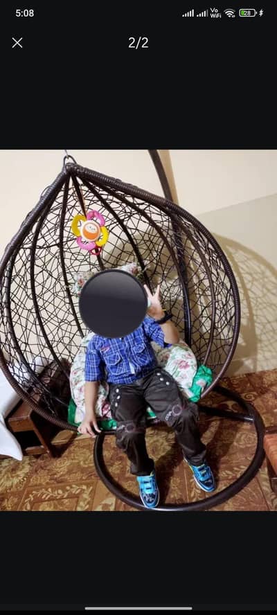 Hanging Jhoola Egg Shaped Swing Chair with cushion available