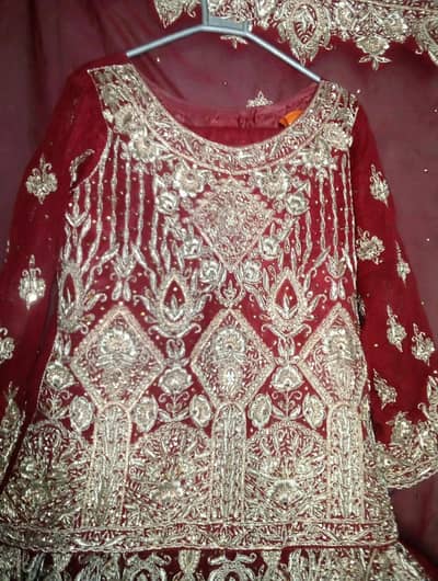 Mehroon Bridal Lengha