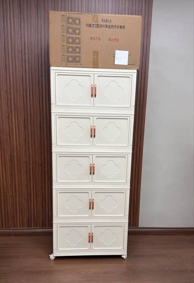 Clover Gold Handle 5-Layer Folding Storage Cabinet