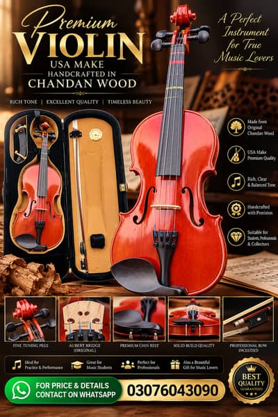  Premium Violin for Sale — USA Make Premium 4/4 Violin – Set