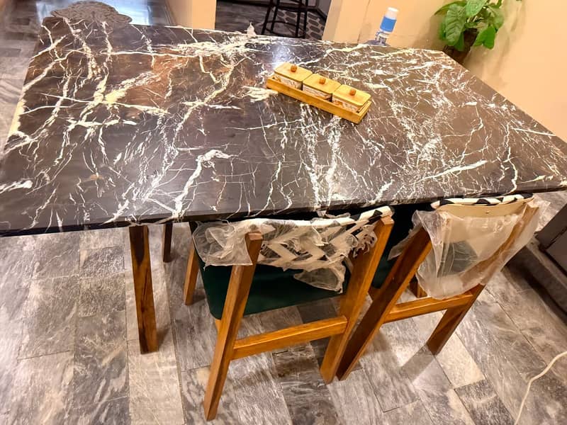 Dining Table | 4 Seater Marble Top Dining Table 2