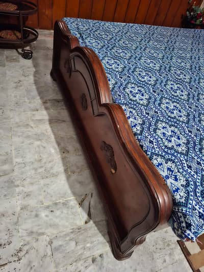 Solid Wooden Double Bed with Storage + 6 Inch Foam Excellent Condition