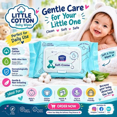 Little Cotton Baby Wipes- Soft & Gentle Care For Your Baby | Order Now