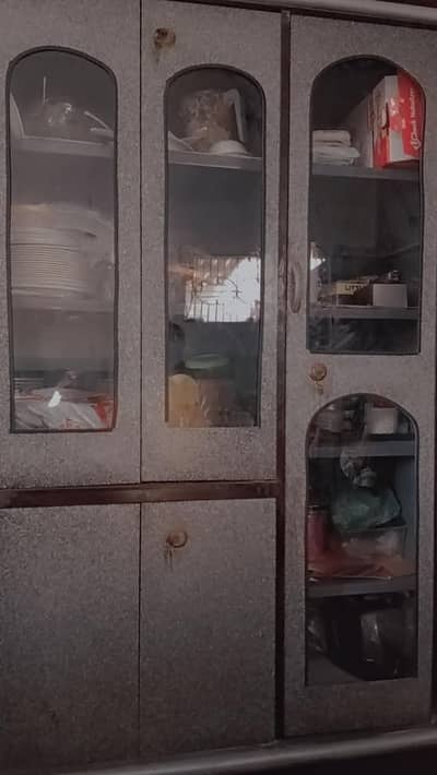3 Door Steel Crockery Cabinet – 6 Months Used – Good Condition
