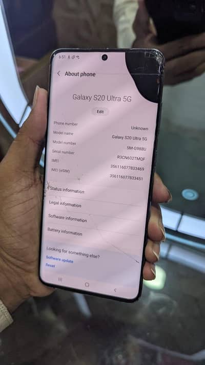 Samsung Mobile S20 Ultra " 12GB 128GB " Snapdragon "Finger okk " Read