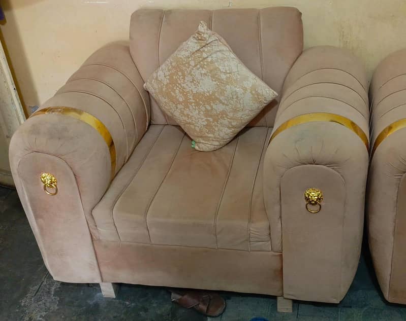 Sofa Set for sale slight used solid frame. 1