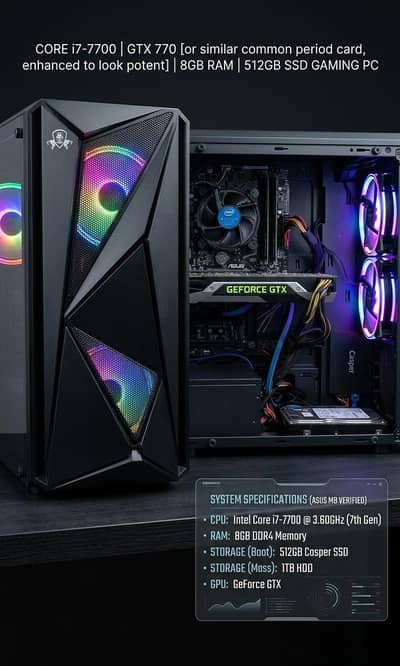 Core i7 7700 | GTX 770 | 8GB DDR4 RAM | ASUS Board Gaming PC