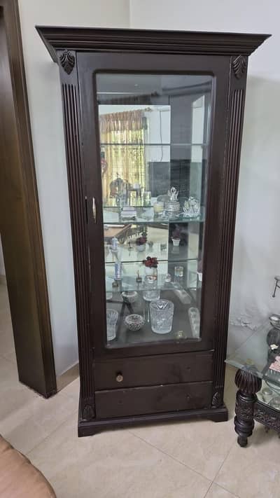 wooden glass cabinet